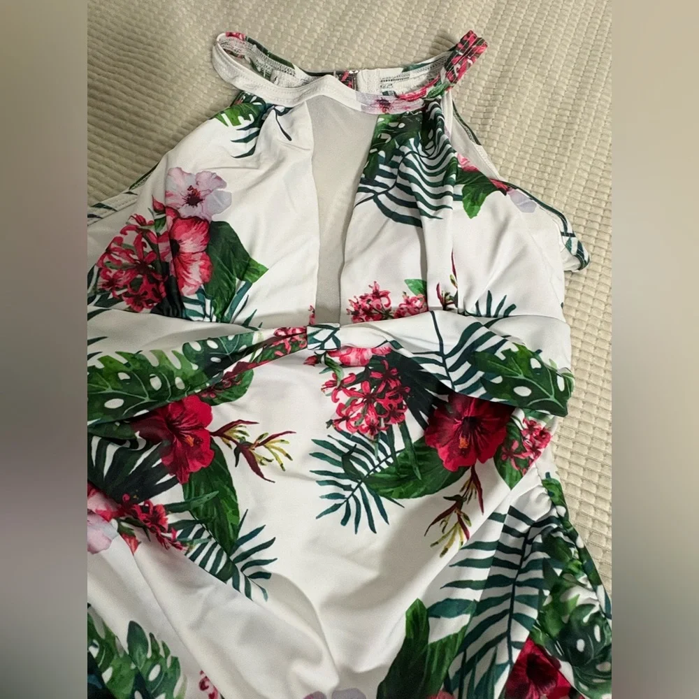 Floral Print Women's One Piece Swimsuit
